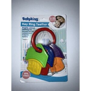 Baby King Key Ring Teether 0-18 Months BPA Free Infant Teething Toy NIP